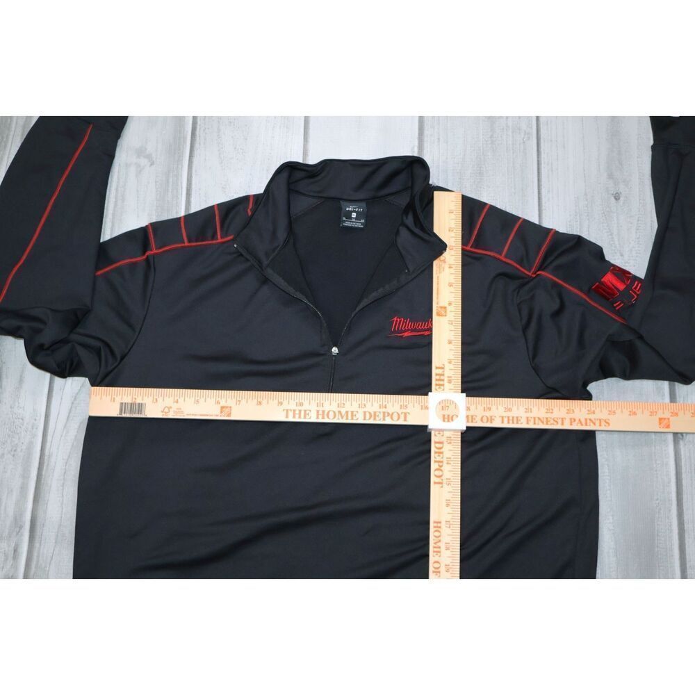 Nike Men's XL Black/Red Long Sleeve Pullover 1/4 Zip Sweater Dri Fit Milwaukee - Picture 5 of 10